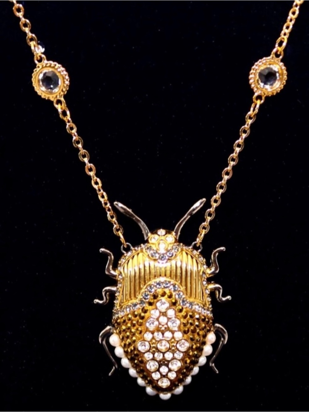 Swarovski Scarab Beetle Long Pendant Necklace